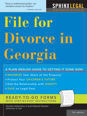 cover image of File for Divorce in Georgia